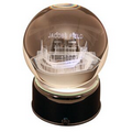 Crystal Ball Music Box w/ Laser Image - Jacobs Field